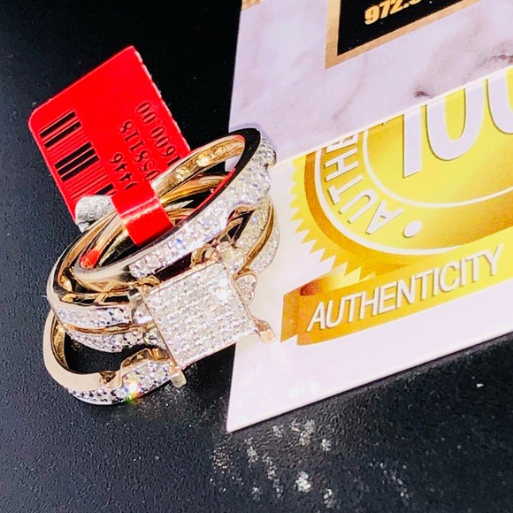 REAL DIAMOND .55ct BRIDAL RING SET NOT CZ NOT FAKE - Picture 7 of 12